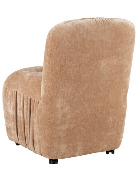 spisebordsstol hjul beige moderne stof design drejbar drejefunktion