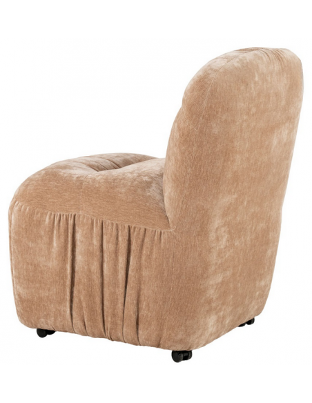 spisebordsstol hjul beige moderne stof design drejbar drejefunktion