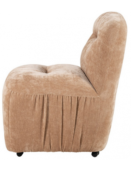 spisebordsstol hjul beige moderne stof design drejbar drejefunktion