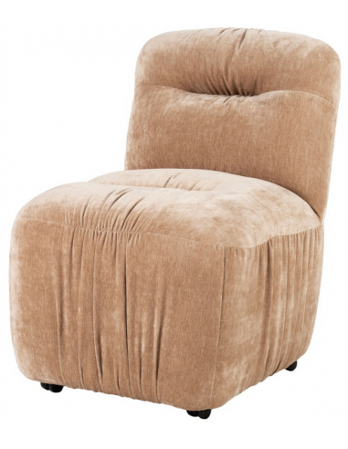 spisebordsstol hjul beige moderne stof design drejbar drejefunktion