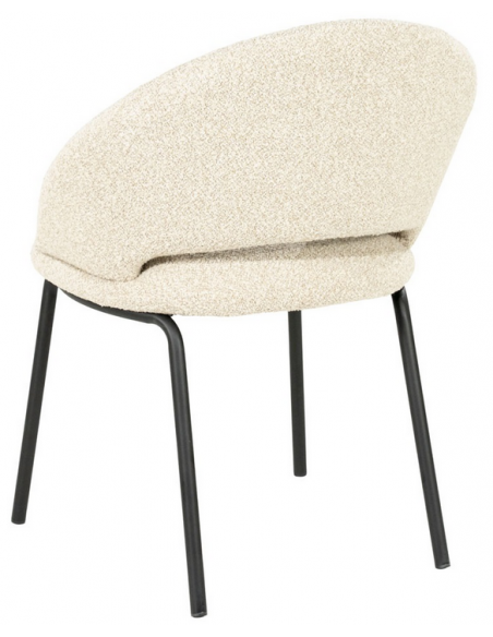 spisebordsstol moderne stof design beige bouclé