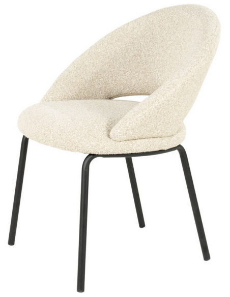 spisebordsstol moderne stof design beige bouclé