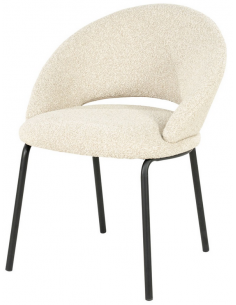 spisebordsstol moderne stof design beige bouclé