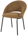 NIDO Spisebordsstol i stål og bouclé H77,5 cm - Sort/Brun