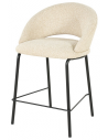 NIDO Barstol i stål og bouclé H92 cm - Sort/Beige