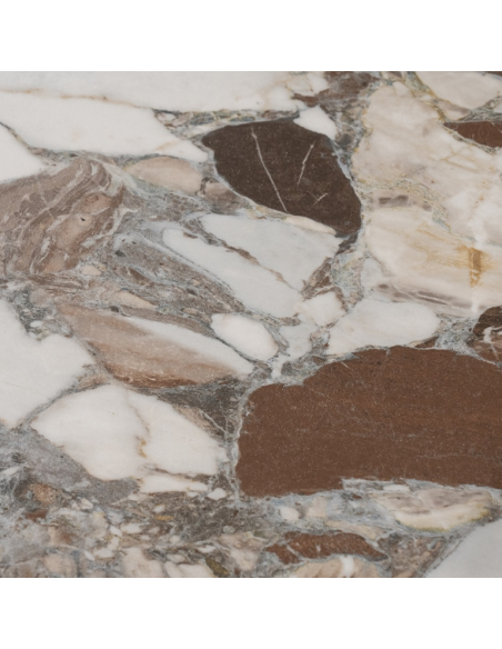 Spisebord rundt keramik marmor brun moderne design 120