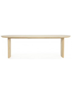 Ovalt spisebord aflangt eg egetræ træ moderne design køkken alrum stuebord