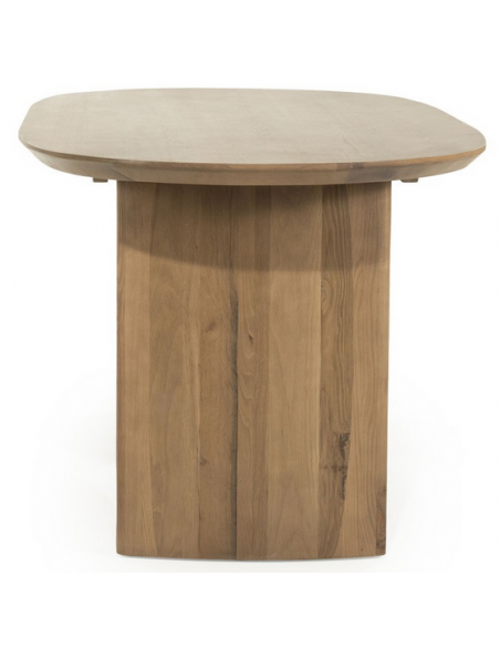 Ovalt spisebord aflangt eg egetræ træ moderne design køkken alrum stuebord