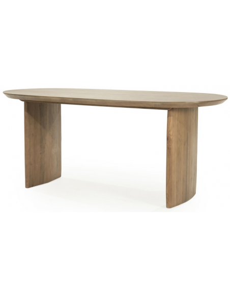 Ovalt spisebord aflangt eg egetræ træ moderne design køkken alrum stuebord