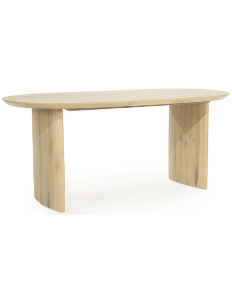 Ovalt spisebord aflangt eg egetræ træ moderne design køkken alrum stuebord