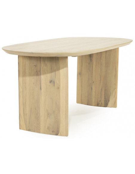 Ovalt spisebord aflangt eg egetræ træ moderne design køkken alrum stuebord