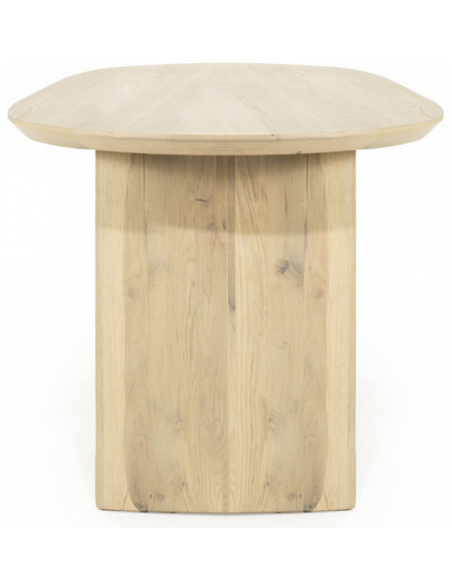 Ovalt spisebord aflangt eg egetræ træ moderne design køkken alrum stuebord