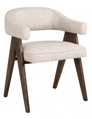 spisebordsstol med armlæn stof tekstil træ design moderne