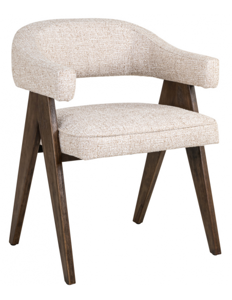 spisebordsstol med armlæn stof tekstil træ design moderne