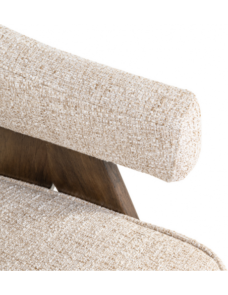 spisebordsstol med armlæn stof tekstil træ design moderne