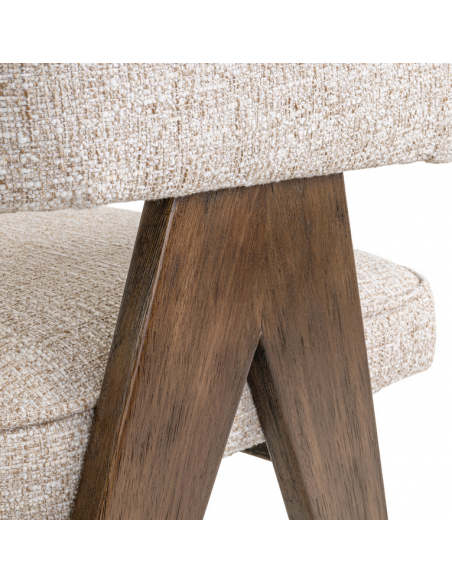 spisebordsstol med armlæn stof tekstil træ design moderne