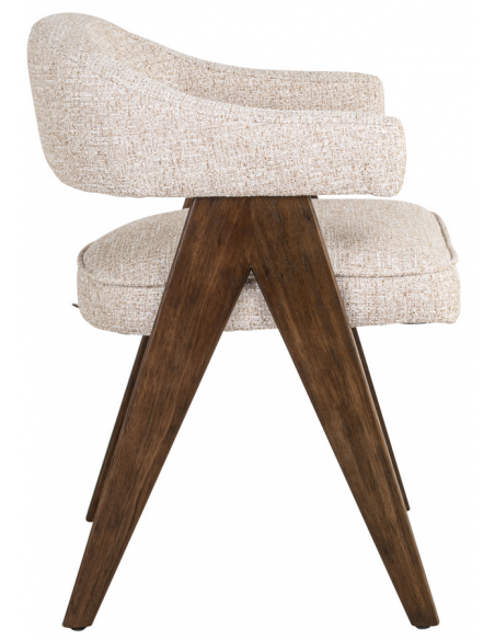 spisebordsstol med armlæn stof tekstil træ design moderne