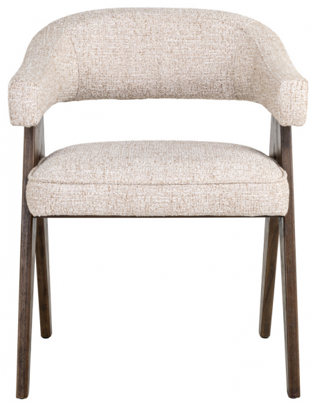 spisebordsstol med armlæn stof tekstil træ design moderne