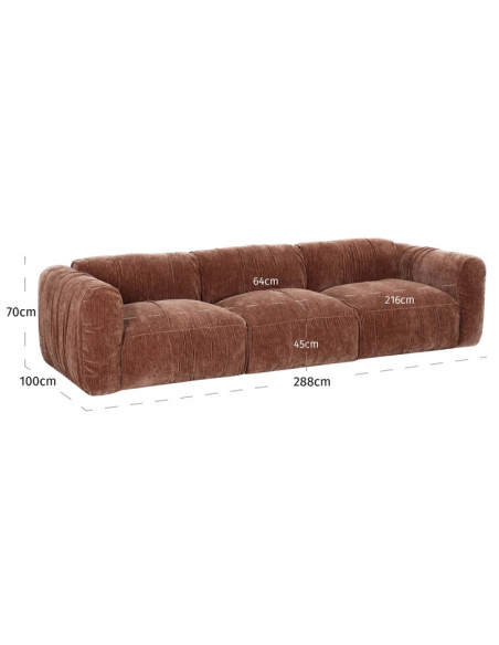 sofa stof moderne design brun stor bred flyder luksus