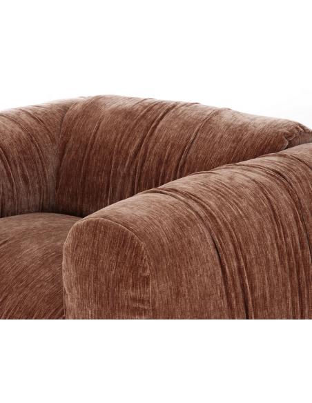 lænestol loungestol stof moderne design brun stor bred flyder luksus