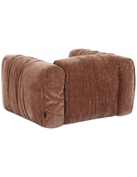 lænestol loungestol stof moderne design brun stor bred flyder luksus