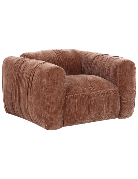 lænestol loungestol stof moderne design brun stor bred flyder luksus