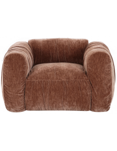 lænestol loungestol stof moderne design brun stor bred flyder luksus