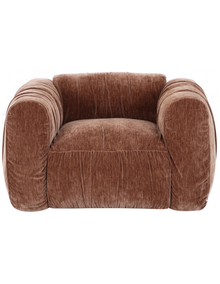 lænestol loungestol stof moderne design brun stor bred flyder luksus