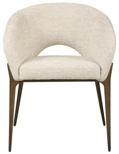 spisebordsstol metal stof armlæn moderne design beige 2