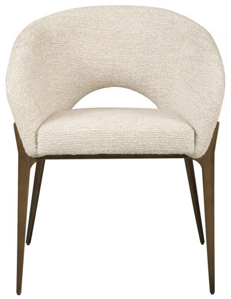 spisebordsstol metal stof armlæn moderne design beige