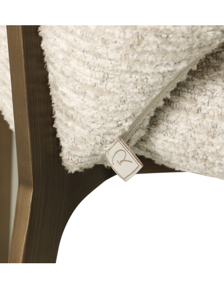 spisebordsstol metal stof armlæn moderne design beige