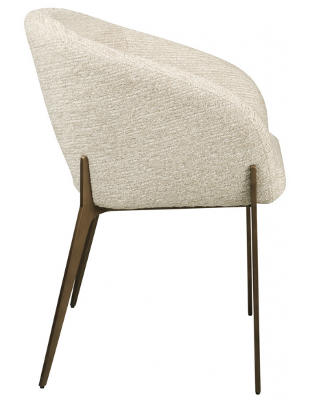 spisebordsstol metal stof armlæn moderne design beige