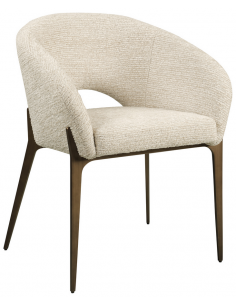 spisebordsstol metal stof armlæn moderne design beige