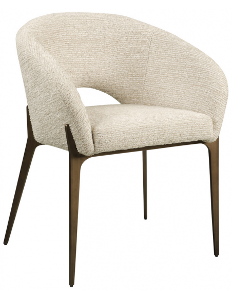 spisebordsstol metal stof armlæn moderne design beige