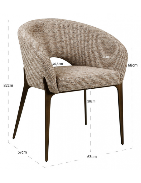 spisebordsstol armlæn stof moderne design