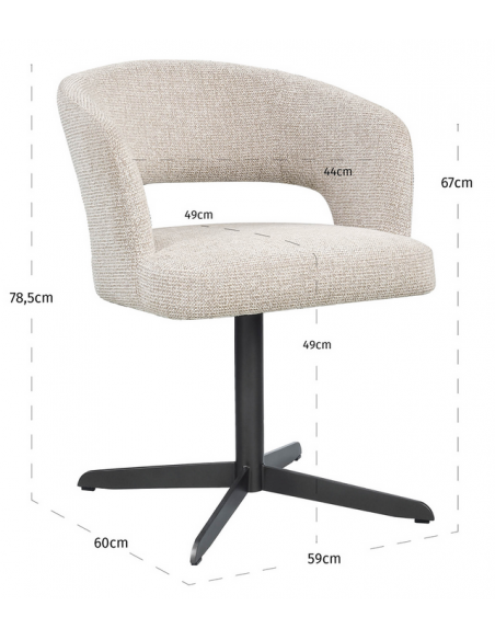 spisebordsstol armlæn stof moderne design