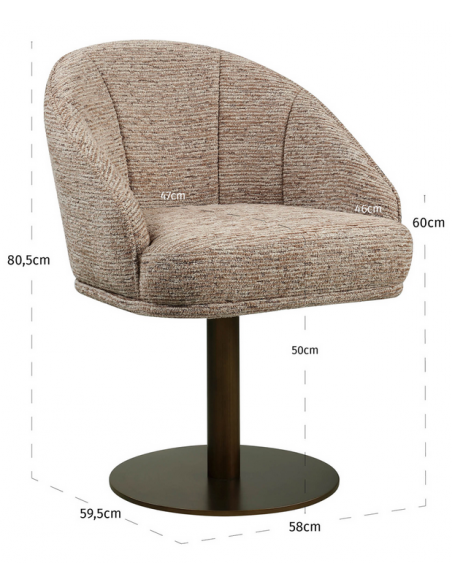 spisebordsstol armlæn stof moderne design drej drejefod drejefunktion