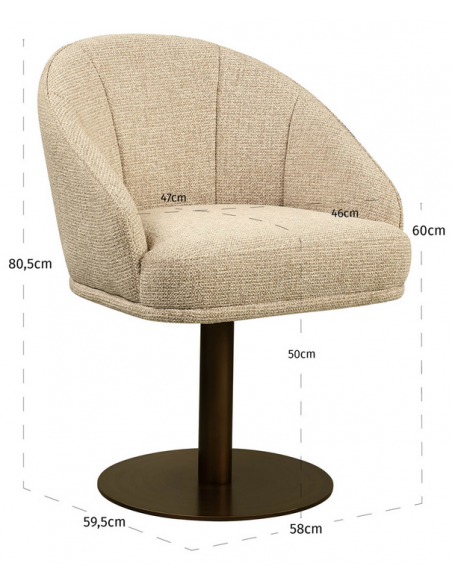 spisebordsstol armlæn stof moderne design drej drejefod drejefunktion