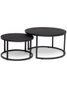 Hillerstorp lounge haveborde i aluminium og keramisk glas - Sort/Gråsort
