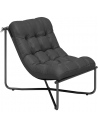 Lounge havestol i stål og polyester H76 cm - Mørkegrå