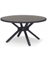 Hillerstorp rundt havebord i aluminium og keramisk glas Ø140 cm - Sort/Grå