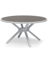 Hillerstorp rundt havebord i aluminium og keramisk glas Ø140 cm - Hvid/Grå
