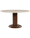 TED Rundt spisebord i mangotræ og marmor Ø130 cm - Brun/Rødbrun marmor
