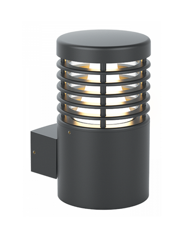 Udendørs væglampe i aluminium og polycarbonat H21,3 cm 10W LED - Graphitgrå