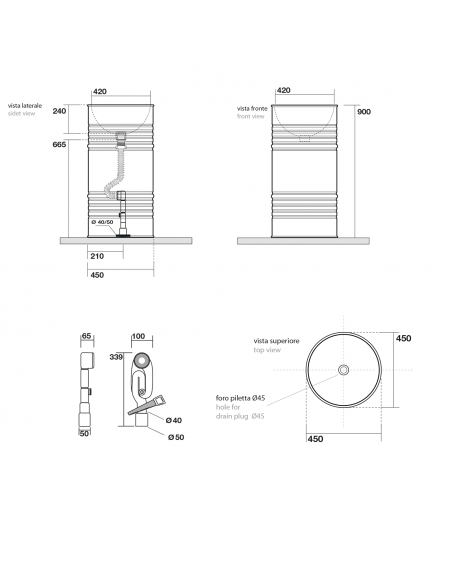 rund håndvask fritstående fristående vask gulvmonteret gulv badeværelse keramik sort