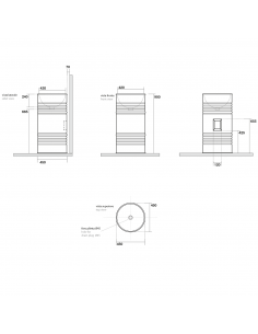 rund håndvask fritstående fristående vask gulvmonteret gulv badeværelse keramik sort 2