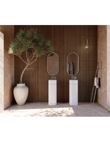 håndvask fritstående fristående vask gulvmonteret gulv badeværelse keramik hvid