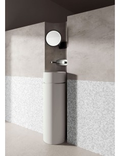 håndvask fritstående fristående vask gulvmonteret gulv badeværelse keramik hvid 2