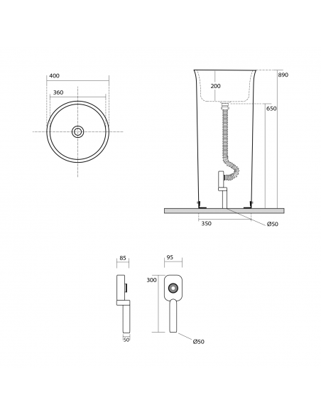 håndvask fritstående fristående vask gulvmonteret gulv badeværelse keramik hvid