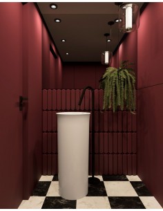 håndvask fritstående fristående vask gulvmonteret gulv badeværelse keramik hvid 2